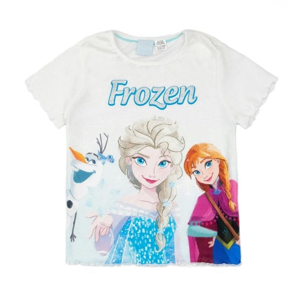 Frozen Girls Anna And Elsa Short Pyjama Set - Blue/White/Orange