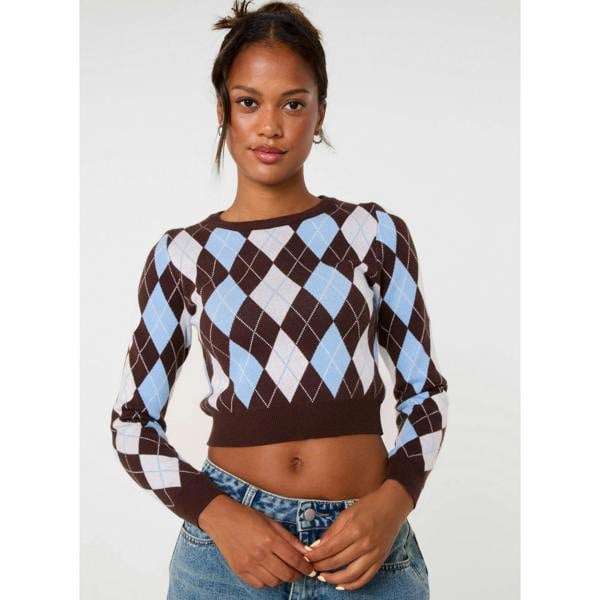 Pink Vanilla Argyle Diamond Check Jumper