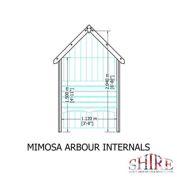 Shire Mimosa 1.4x0.7m Arbour Seat - Best Shed