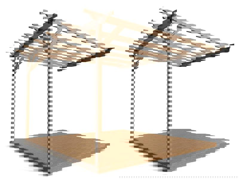Arbor Garden Solutions Wall Mounted Pergola and Decking Kit Sculpted Design