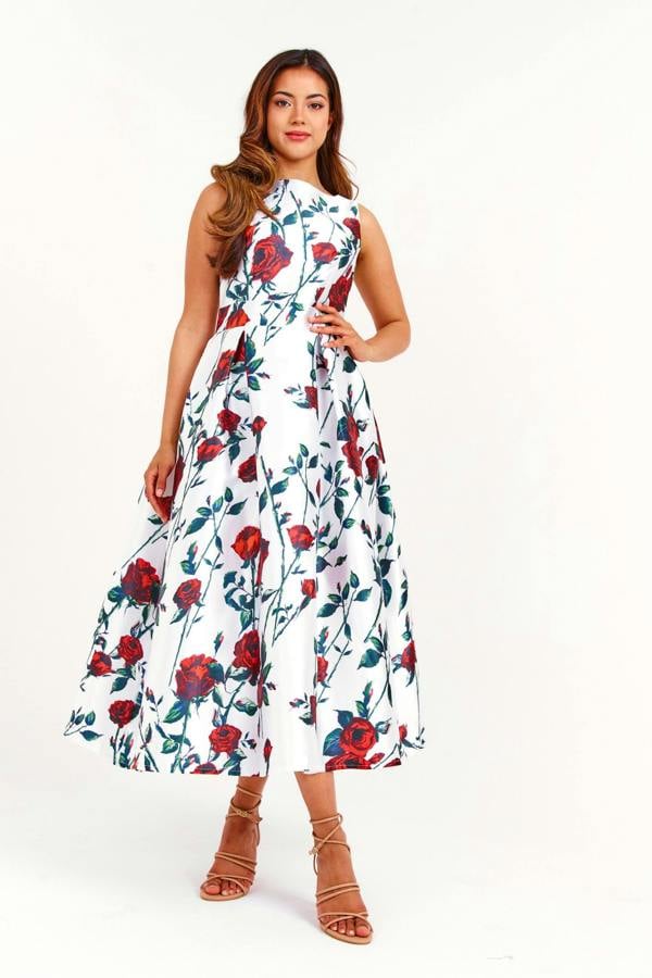 LuvForever White Floral Long Dress