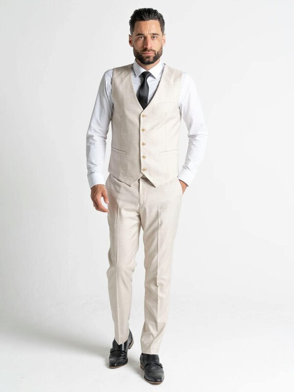 V2 Classic Henry - Cream Three Piece Suit