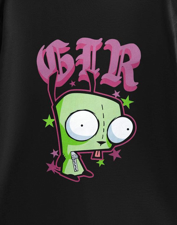 Invader Zim Mens Black Gir Short Sleeved T-Shirt