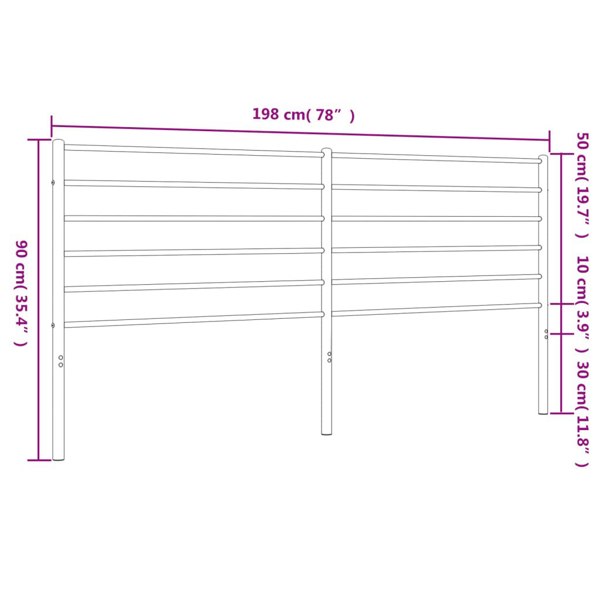 Berkfield Metal Headboard White 193 cm