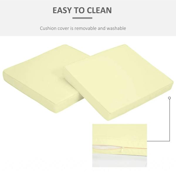 Cream cushion set with removable washable cover shown in exploded view