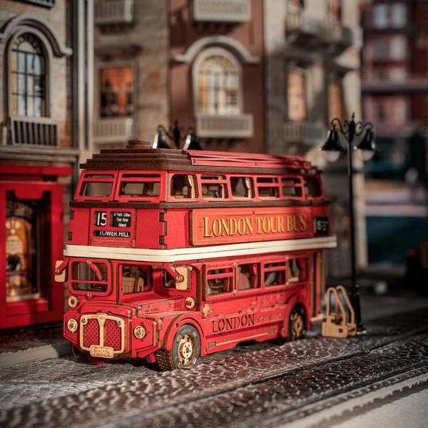 Dyzi 245 Piece London Tour Bus 3D Wooden Puzzle Model Kit