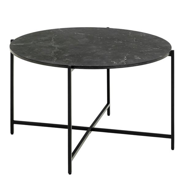 Wyld Haus Odense Black Izmir Round Coffee Table Metal Legs