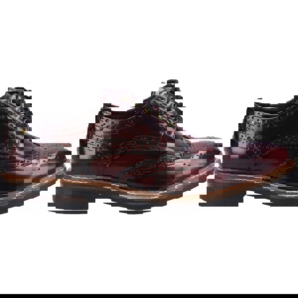 Base London Woburn Hi-Shine Brogue Mens Shoes - Bordo