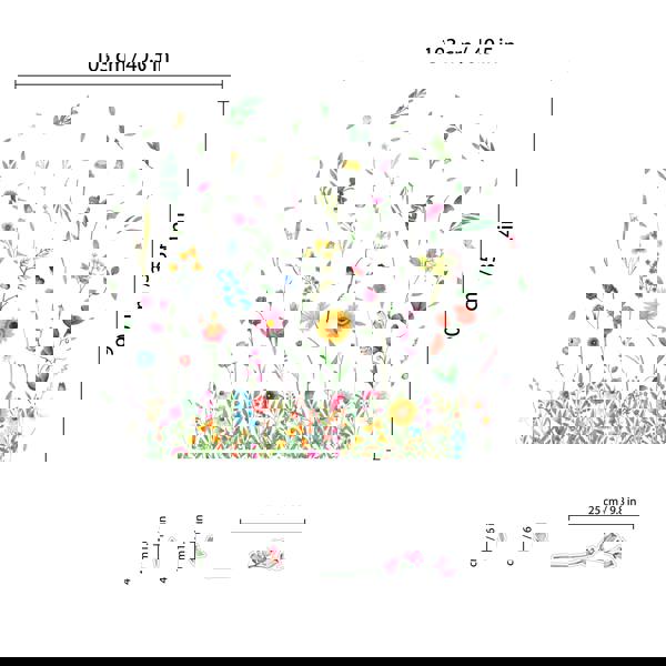 WALPLUS WSW6011 - Watercolour Wildflower Meadow Window Clings