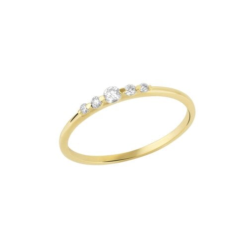 Spero London Fine Graduated Diamond Ring 14ct Gold