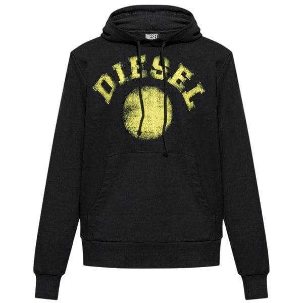 Diesel Distressed Dot Logo Black Hoodie M