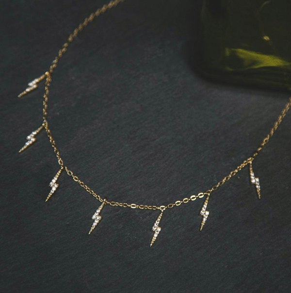 Luna Charles Beau Lightning Necklace - 14K Gold Plated