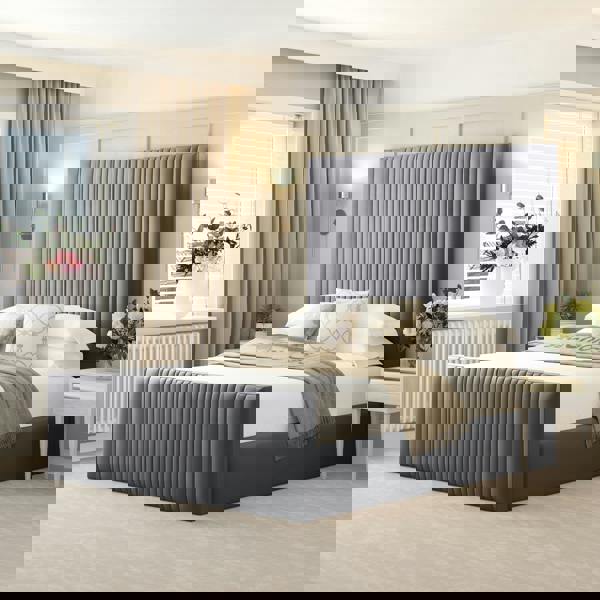 Bed Choices Plush Velvet Aspire Bed Frame with Headboard