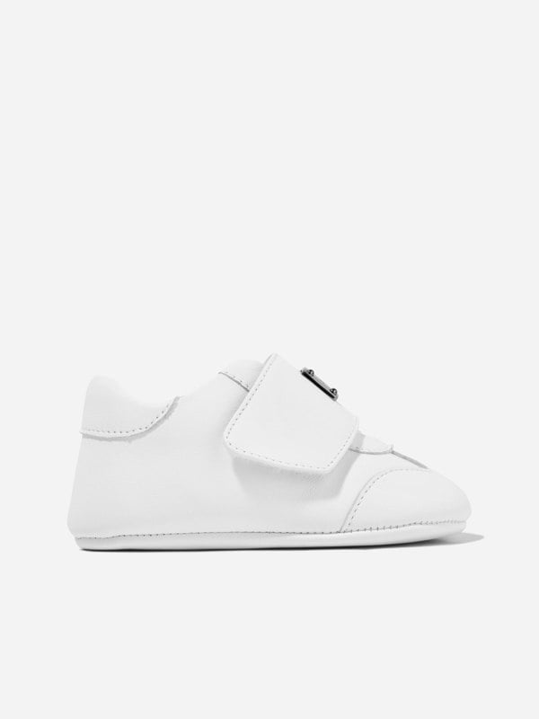 Dolce & Gabbana Kids Dolce & Gabbana Baby Leather Pre-Walker Trainers in White