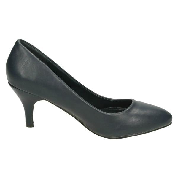 Spot On Ladies Spot On Mid Heel Pointed Toe Court Shoes