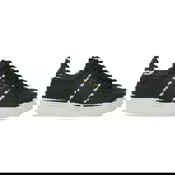 Fred Perry Mens Debossed Leather Logo Trainers - Black/White - 