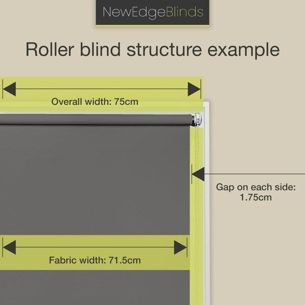 NewEdgeBlinds White Straight Diamante Edge Border Roller Blind