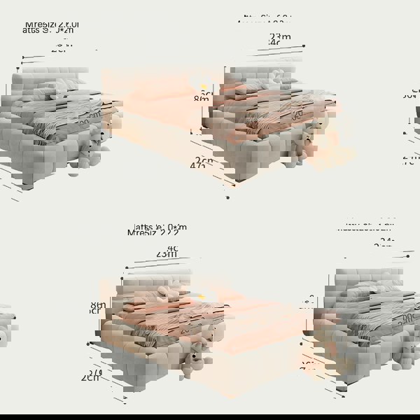 Mamie King Size Bed, More Sizes, Velvet With Storage, Gaslift-Weilai Concept-Weilai Concept