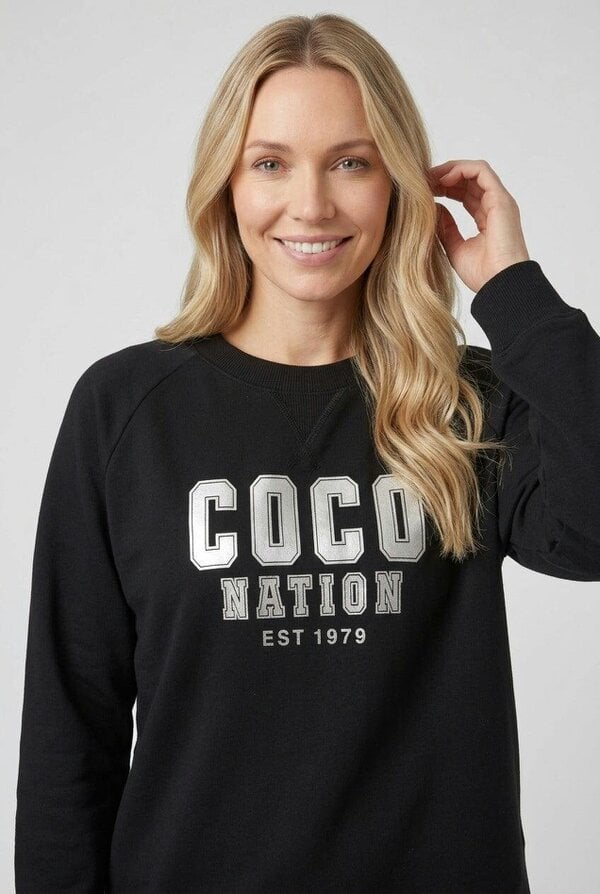 Izabel London Graphic Print Drop Shoulder Sweatshirt