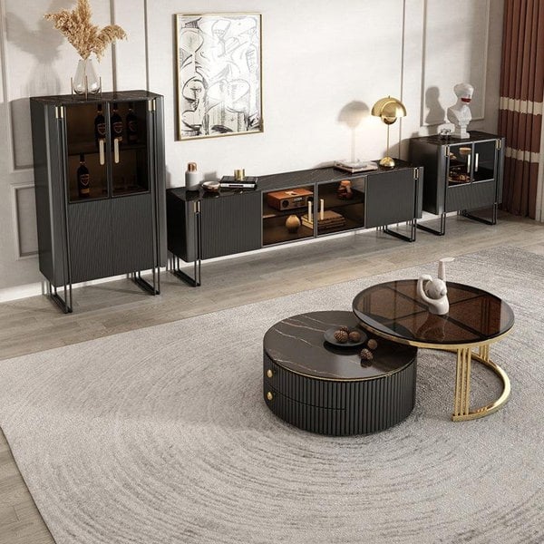 Bblythe Nesting Coffee Table Set, Black-Weilai Concept-Weilai Concept