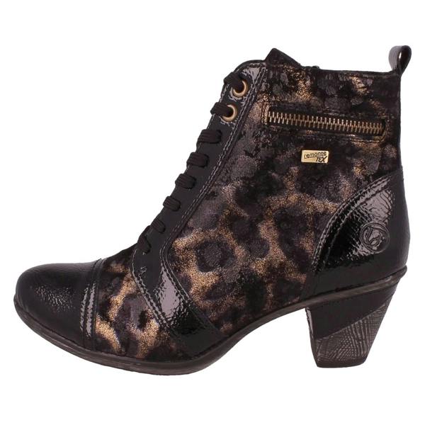 Remonte Ladies Remonte Metallic Print Heeled Boots D8797