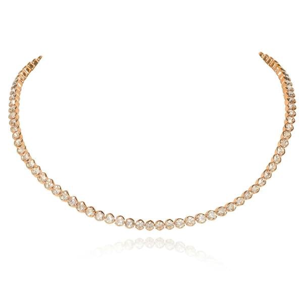 Zavana Gold Tennis Necklace for Women and Teenage Girls with Cubic Zirconia Stones
