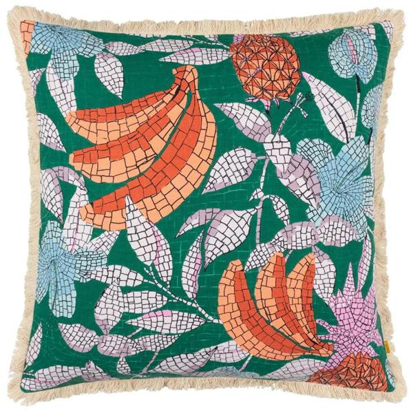 Furn Cypressa Floral Mosaic Cushion Cover - Teal - 