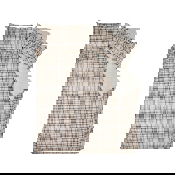 Catherine Lansfield Cosy Sherpa Check Duvet Cover Set Natural