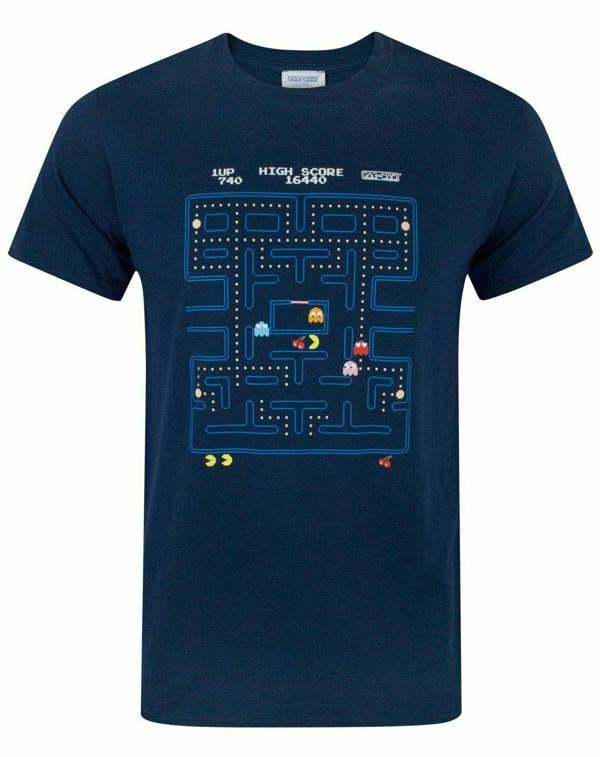 Pacman Mens Blue Classic Action Short Sleeved T-Shirt