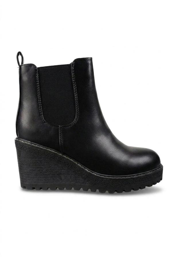 Edie Wedge Sole Chelsea Ankle Boots - Black_wb