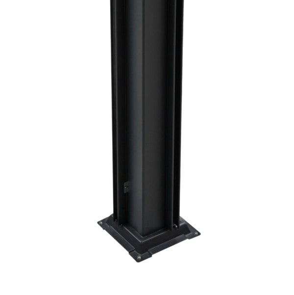 Monstershop Anthracite Aluminium Pergola With White Blinds & LED Lights - 3m x 4m