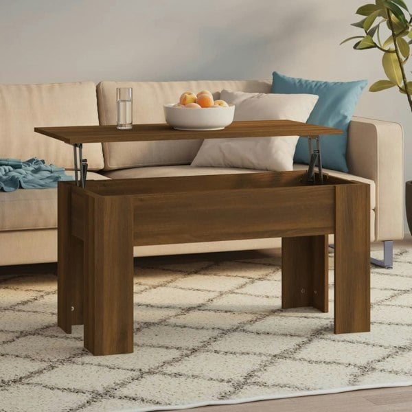 Berkfield Coffee Table Brown Oak 101x49x52 cm Engineered Wood