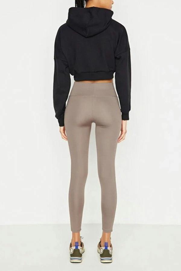 WOVCOR Extra-Compensating Knit Sports Leggings with Wide Waist Elastic