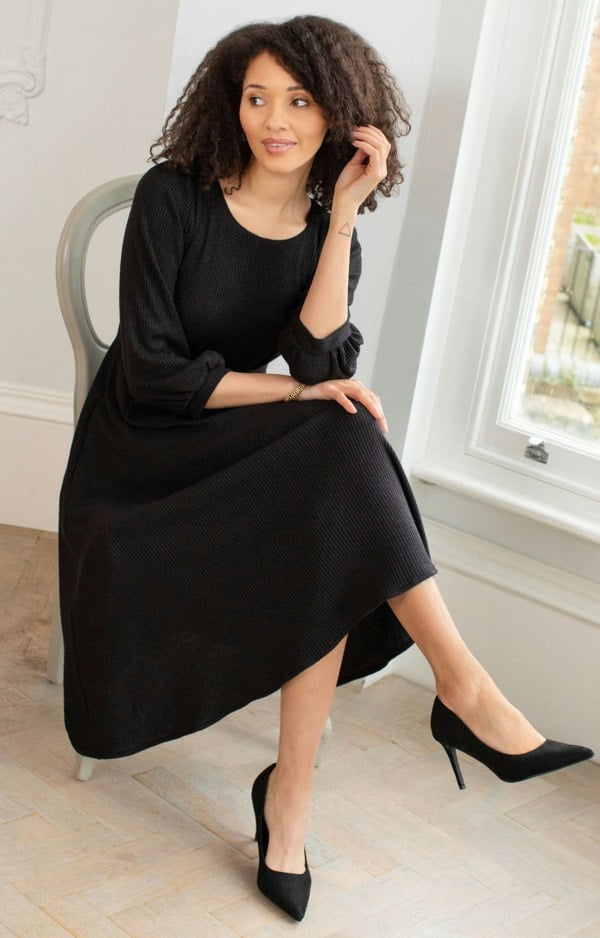 Alie Street London Kimberly Midi Dress (Sparkle Black)