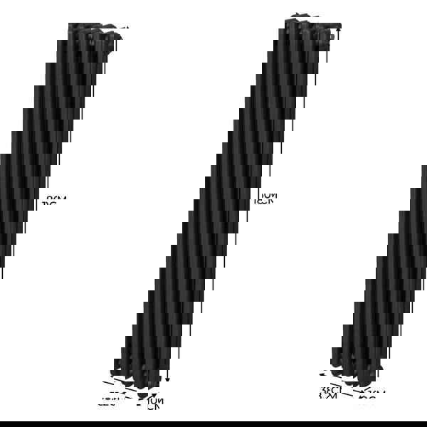 Monstershop Traditional 3 Column Radiator - 1800 x 382mm - Black