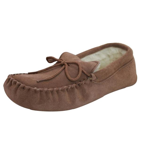 Eastern Counties Leather Unisex Wool-blend Soft Sole Moccasins - Camel - 