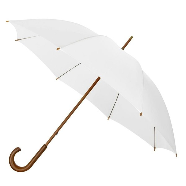 White ECO Bamboo Walking Umbrella Side View