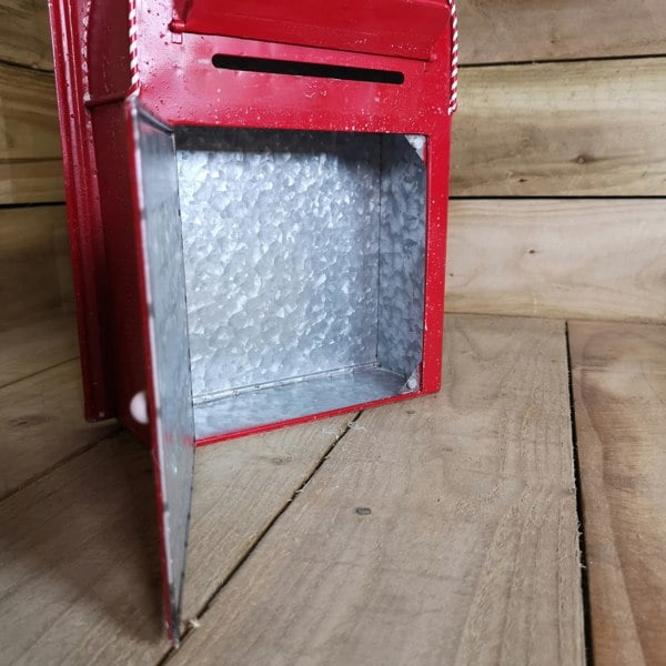 Samuel Alexander 39cm Red with White Detail Christmas Santa Metal Post Box