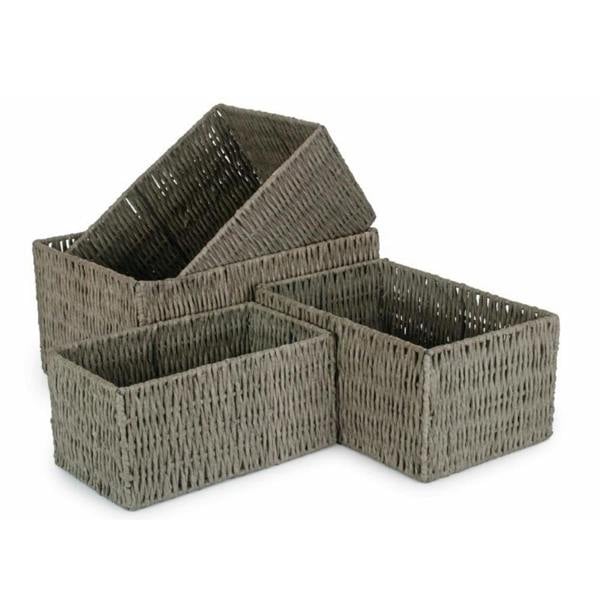 Grey Paper Rope Storage Basket