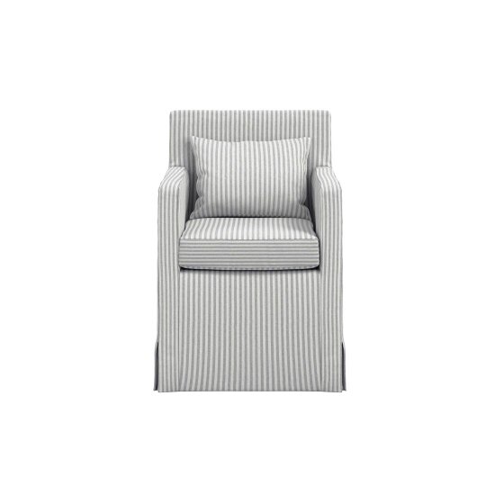 Wyld Haus Isabella Grey and White Stripe Upholstered Armchair