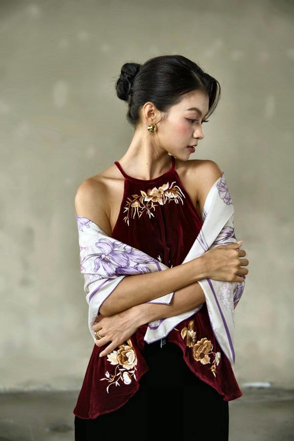 Lilac & Violet Leopard Twill Silk Scarf – Printed Mulberry Silk, Gift for Her