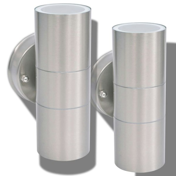 Berkfield Outdoor LED Wall Lights 2 pcs Stainless Steel Up/Downwards