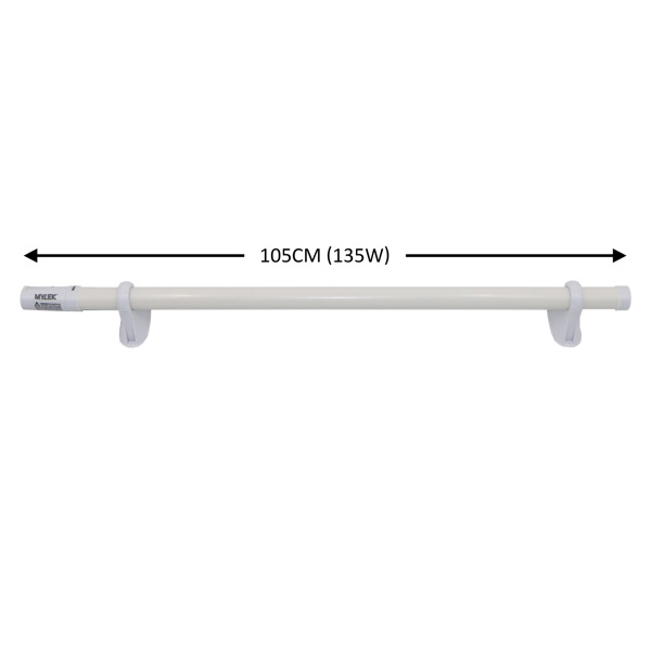Mylek Tubular Heater 135W - 1050mm - Low Energy Tube - Built in Thermostat And Mounting Brackets Greenhouse, Garage, Caravan