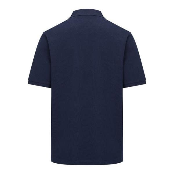 Back view of Hoggs of Fife Stewart polo shirt in navy, designed for a relaxed fit and breathable country comfort