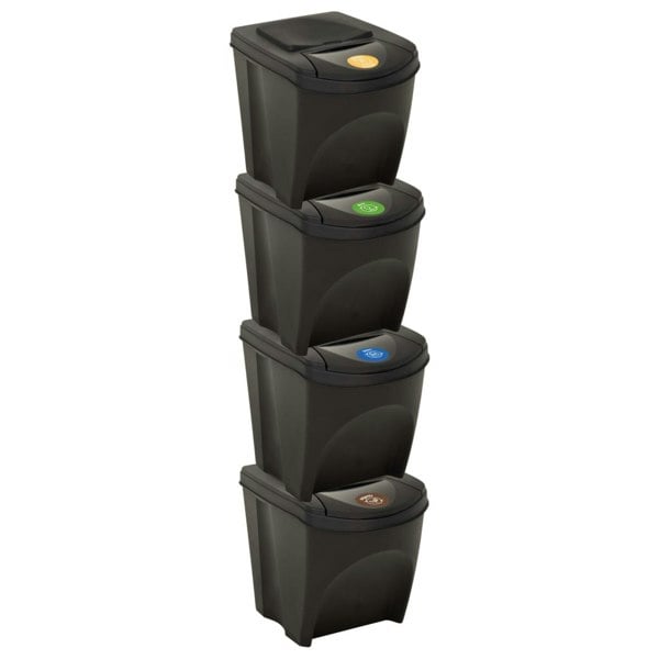 Berkfield Stackable Dustbins 4 pcs Anthracite 100 L