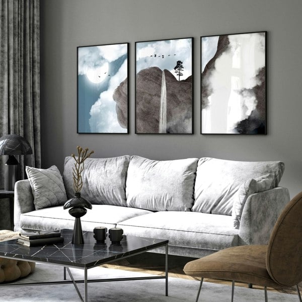 Large picture for living room | set of 3 framed wall art