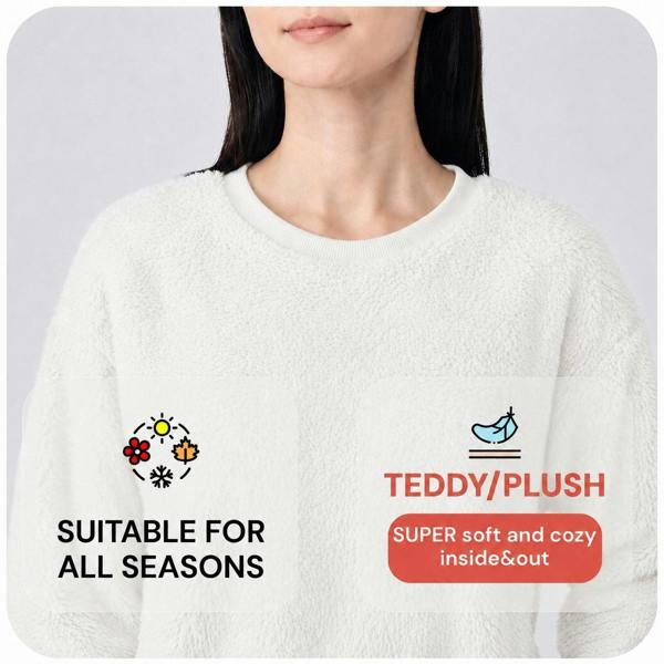 Smart Living Ladies Teddy Fleece Women's Pyjama Set - Cream