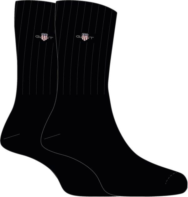 GANT 2-Pack Shield Logo Sports Socks, Black