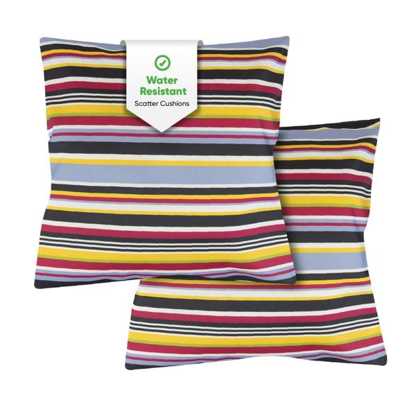 Gardenwize Pair of Outdoor Scatter Cushions – Striped Design