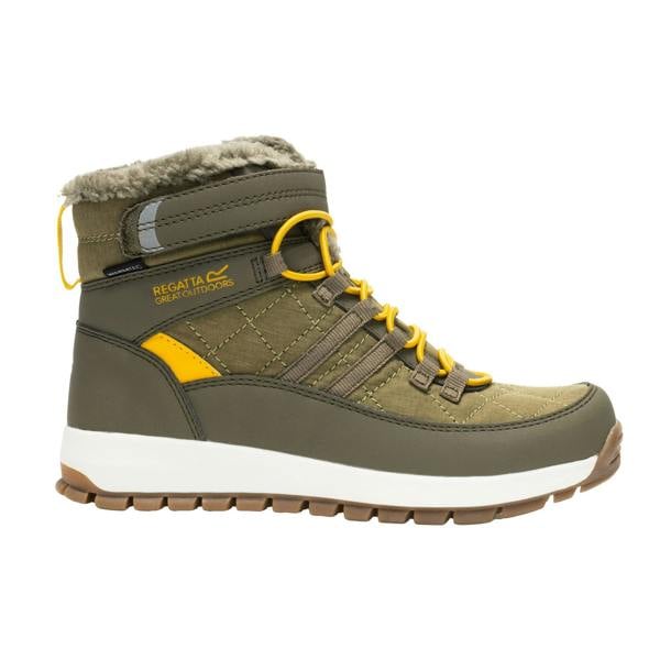 Regatta Childrens/Kids Elbourne Snow Boots - Bark Green/Sunset - 